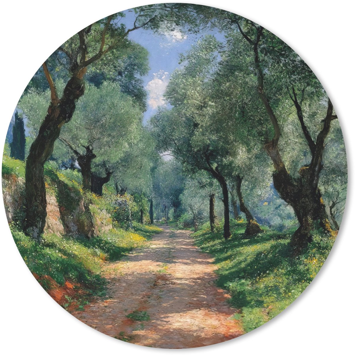 Muismat rond 30x30 cm - Mousepad Pad - Bomen - Schaduw - Ronde muismatten