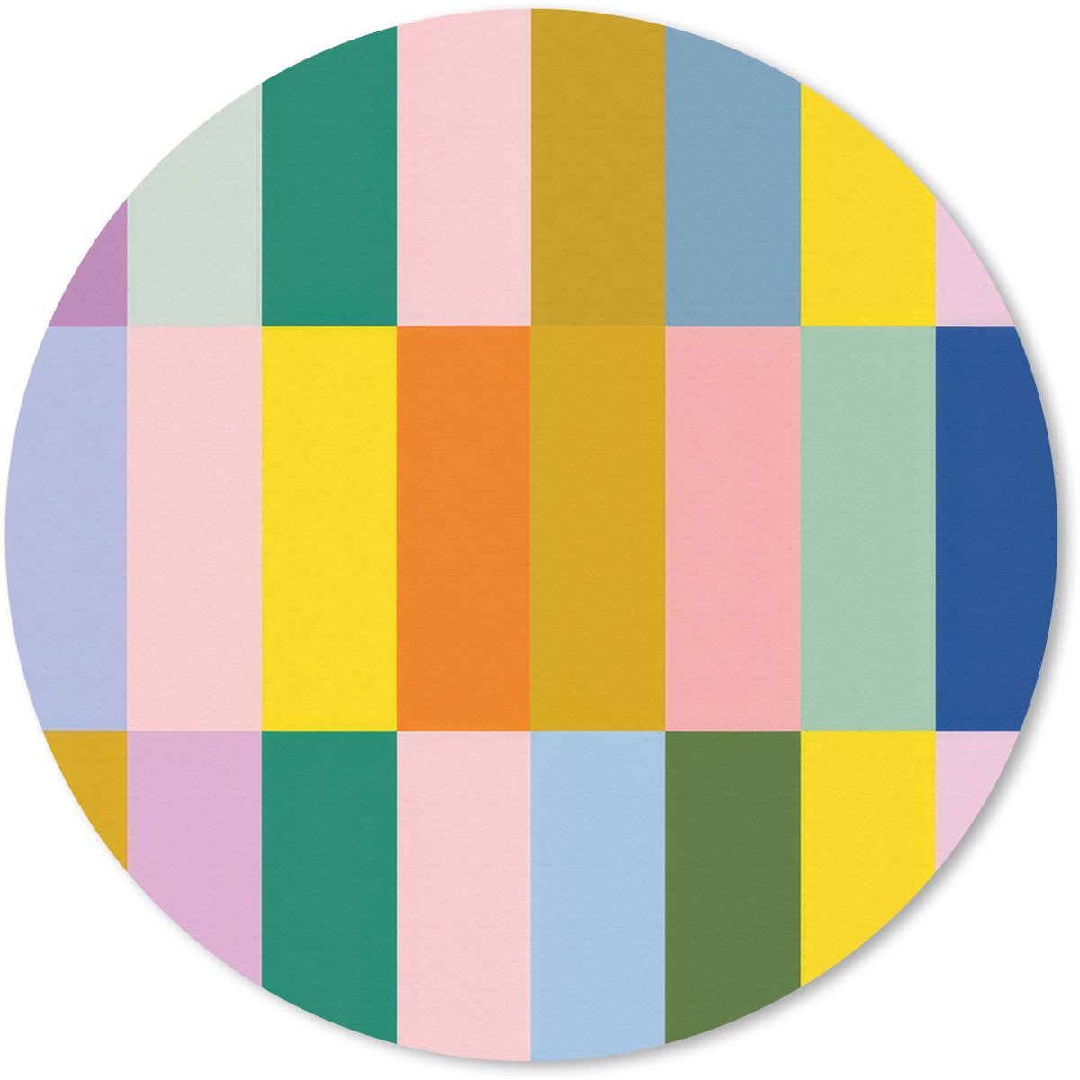 Muismat rond 40x40 cm - Mousepad Stroken - Blauw - Patroon - Abstract - Ronde muismatten
