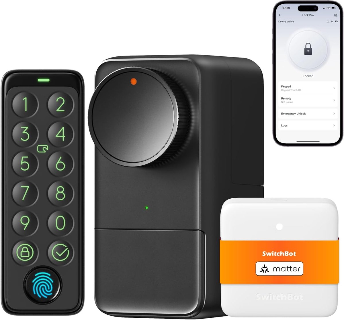 Slimme Elektronische Deurslot met Vingerafdruk en Toetsenbord - Weerbestendig, Keyless en Compatibel met Matter