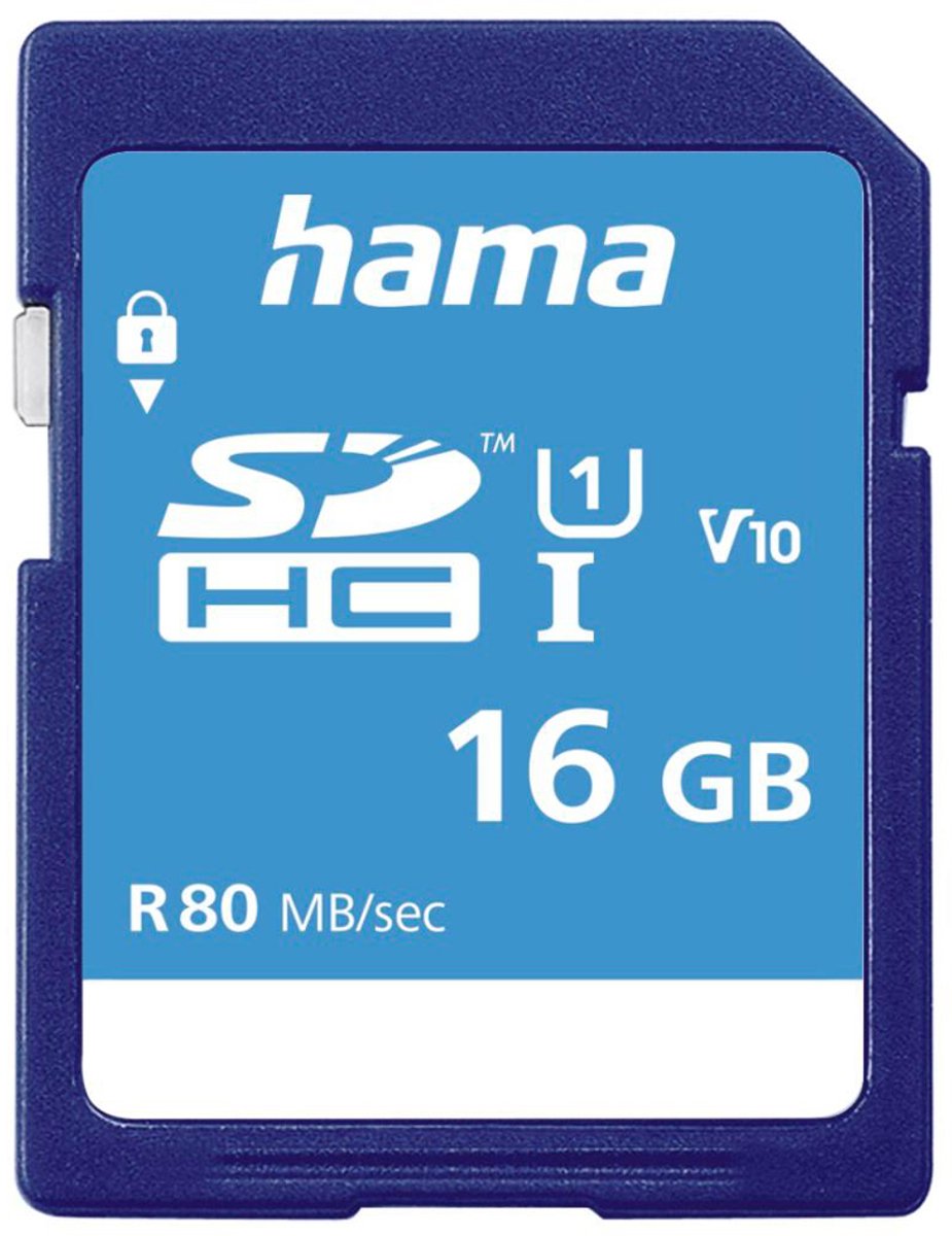 Hama 00124134 flashgeheugen 16 GB SDHC UHS-I Klasse 10
