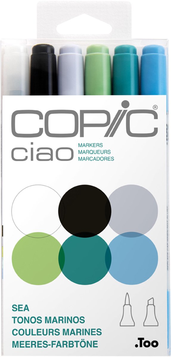 copic marker ciao 6 stuks set sea