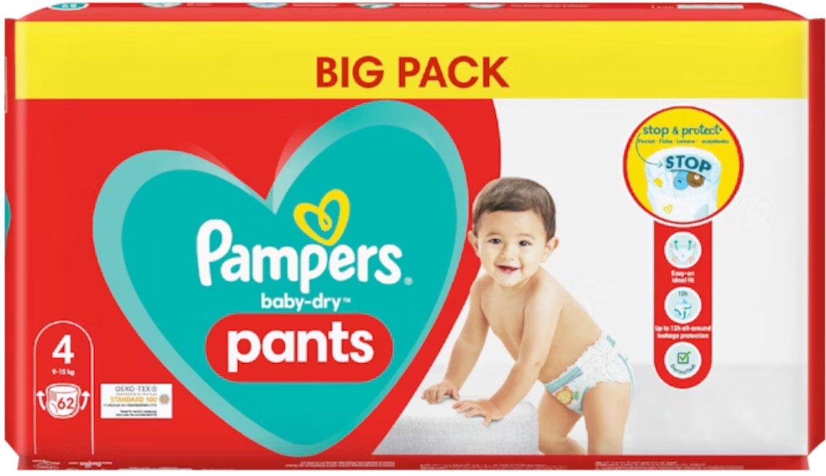Pampers Baby Dry luiers maat 4 | 62 stuks
