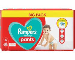 Pampers Broek Baby Dry Maat 4 Maxi, 9-15 kg, Big Pack, 62 stuks
