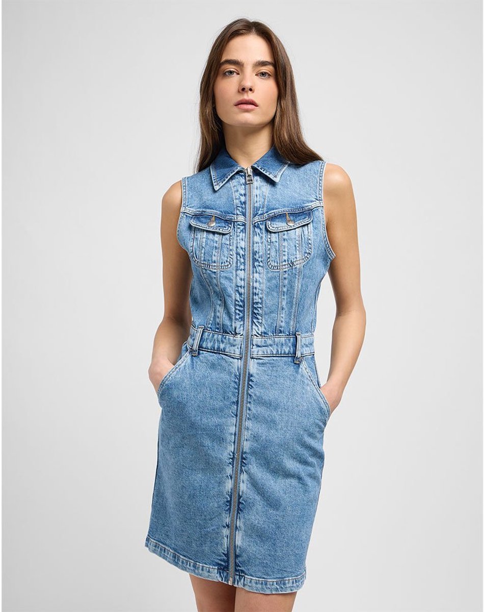 Lee Unionall Mouwloze Korte Jurk XS Vrouw Core Memory