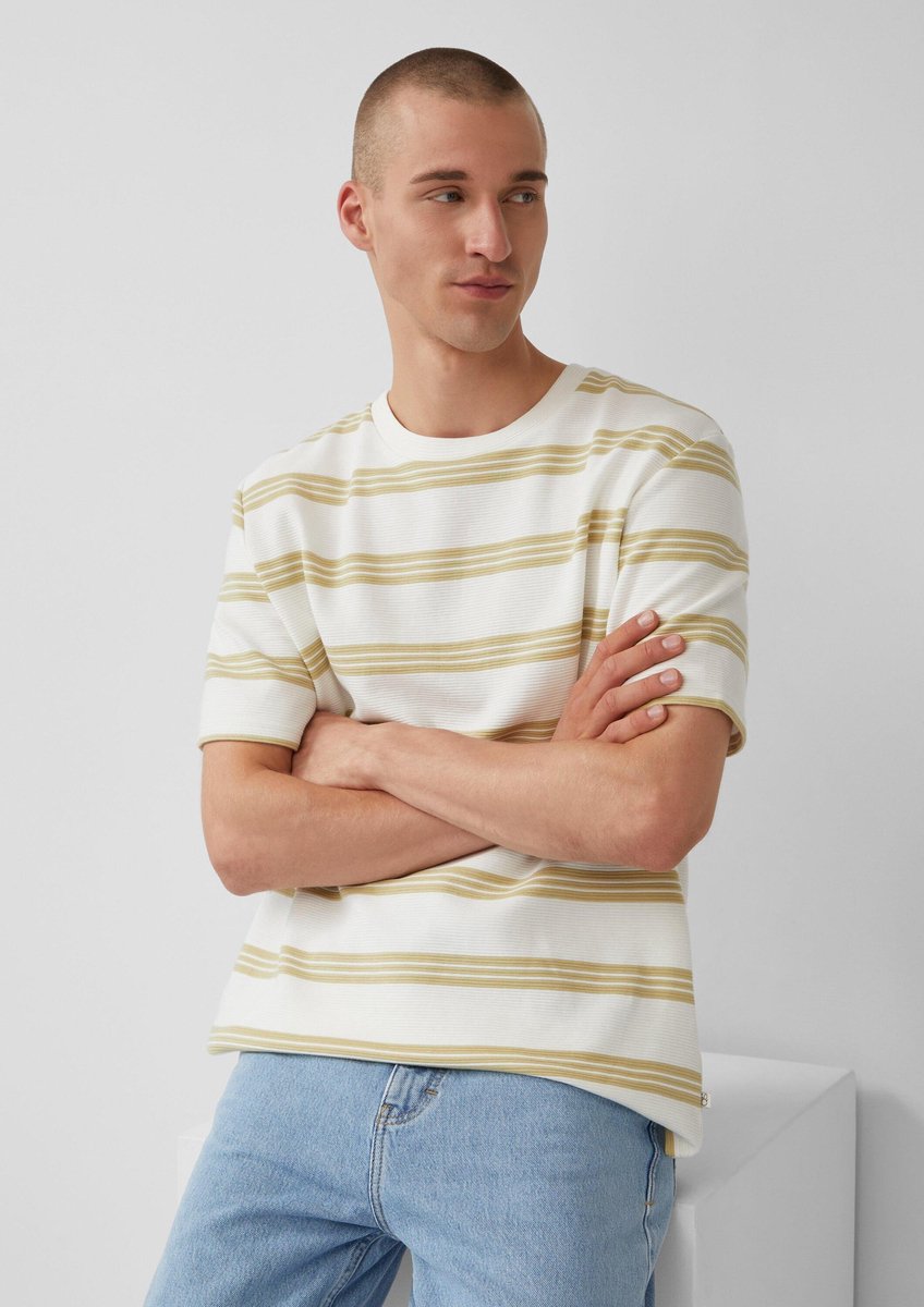 Gestreept T-shirt van gestructureerde jersey