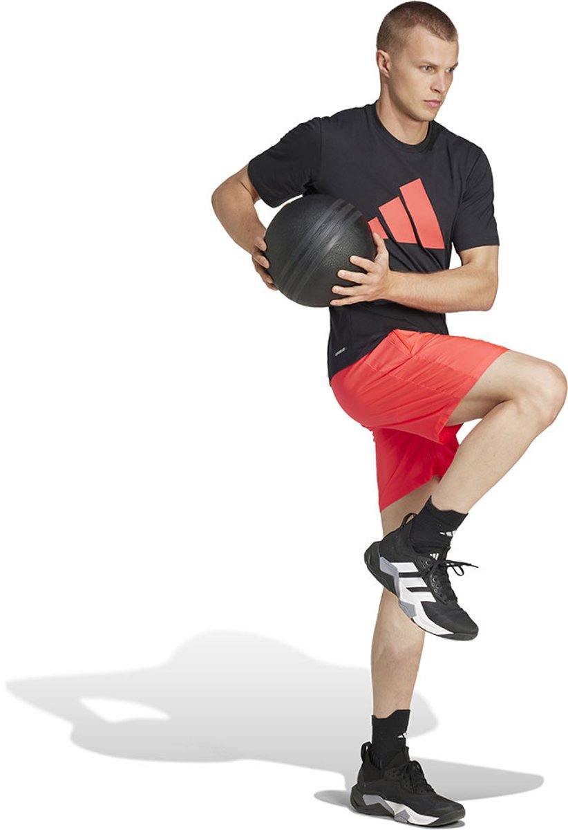 Adidas Train Essentials Feelready Logo T-shirt Met Korte Mouwen Regular Man Zwart
