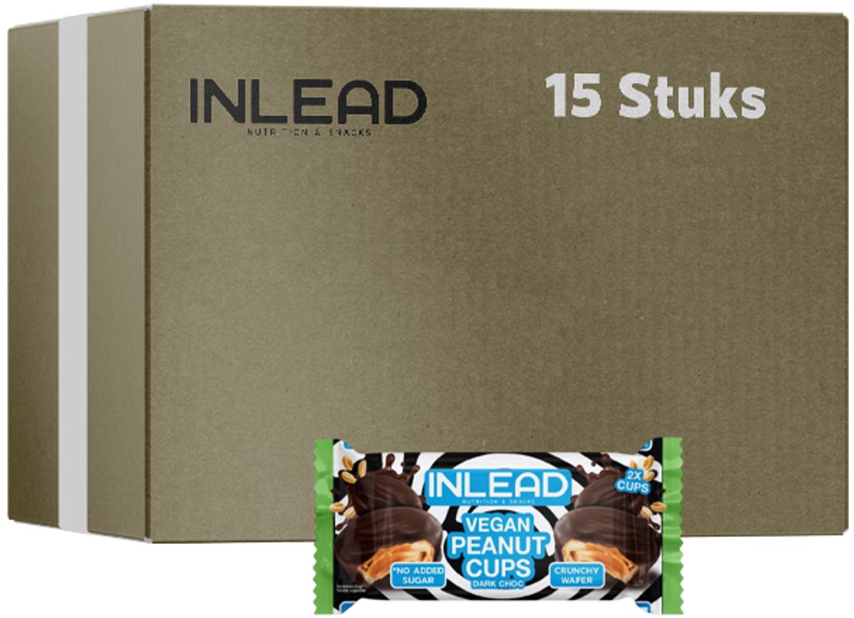 Inlead | Peanut Cups | Vegan Dark Choc | 15 stuks | 15 x 50 g