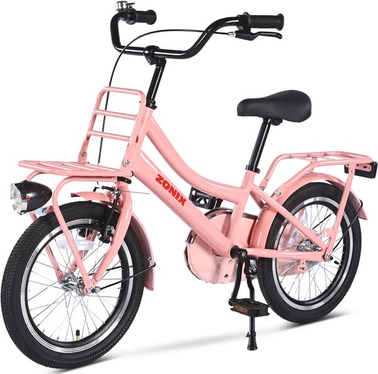 Zonix Meisjesfiets 16 Inch Pastel Roze Kinderfiets Transport Voor Meisjes Van 4 Tm 6 Jaar Geschikt Voor Kledingmaat 100-115 van Zonix — afbeelding 4