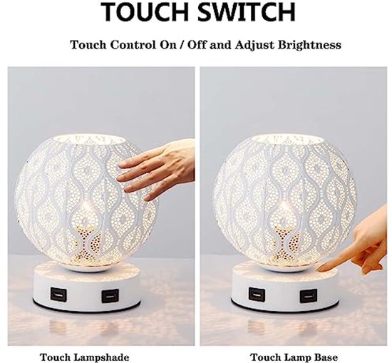 Dimbare Tafellamp met Touch Control en USB Oplaadfunctie - Modern Nachtlampje voor Slaapkamer en Kinderkamer — afbeelding 5