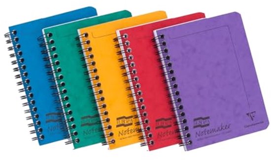 Oxford Spiral Notitieboek, A5, gebloemd, geruit, 120 pagina's, softcover, 4 designs, 5 stuks