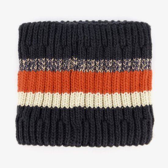 Gebreide jongens colsjaal blauw rood