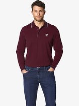 Babista herren Poloshirt Met Lange Mouwen - 54 - donkerrood - Plus Size