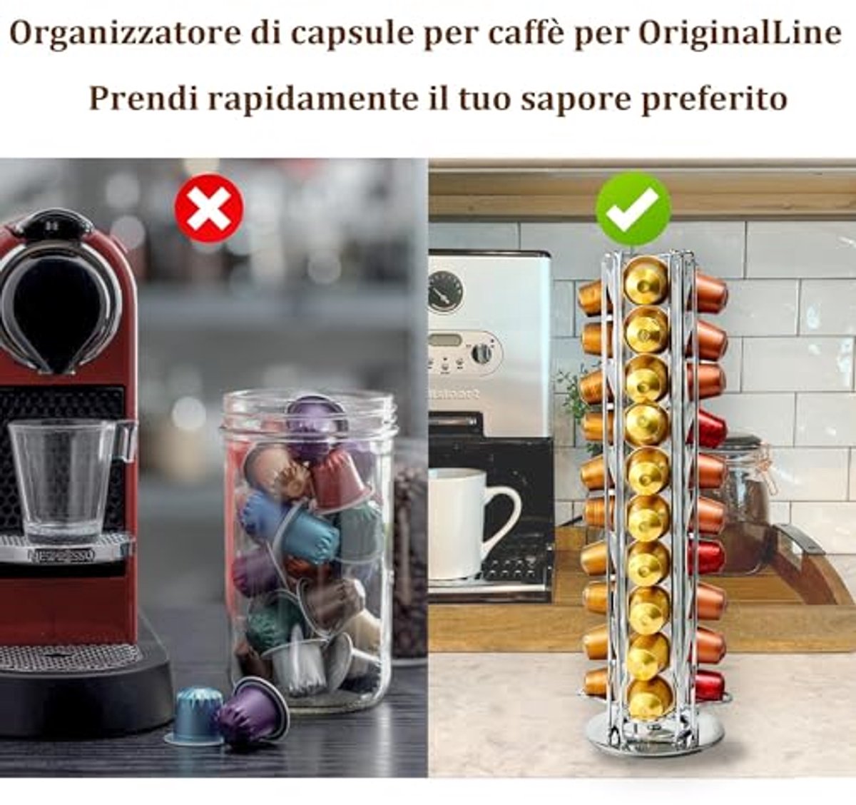 Draaibare Capsulehouder voor 40 Espresso Koffiecapsules - Zwart