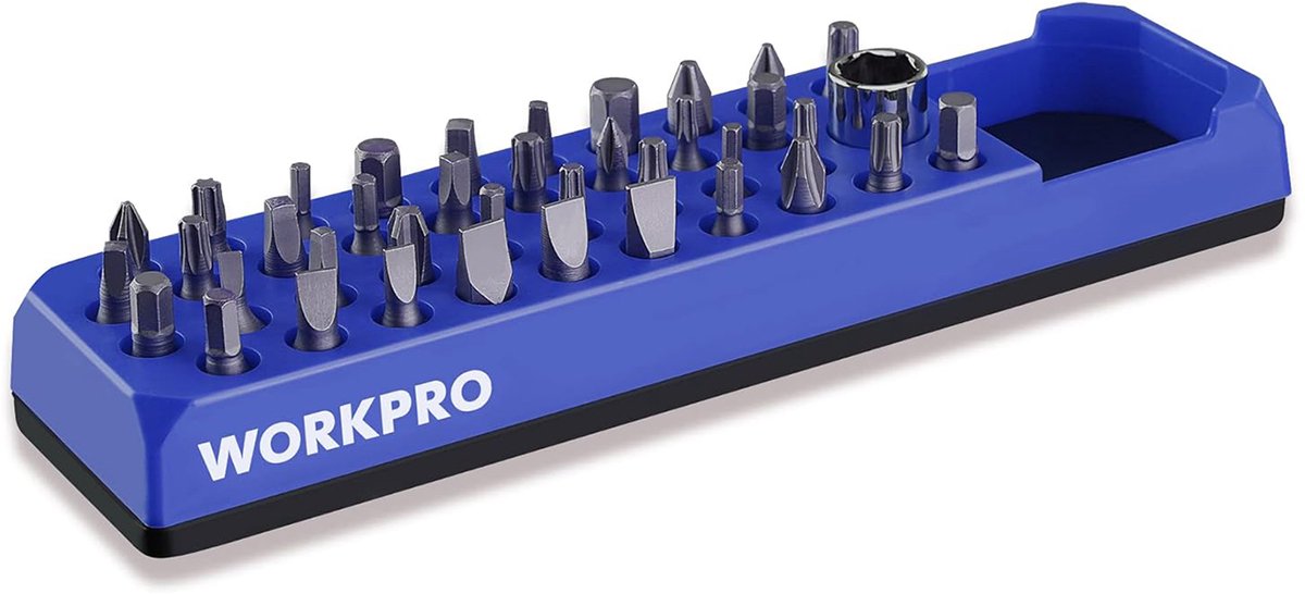 WORKPRO WP433056 Magnetische Bit-Organizer – Capaciteit 38 Bits & 1 Adapter