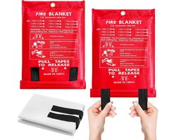 2 Stuks Brandblusdeken 1x1 Meter - Vuurvaste Deken voor Thuis, Keuken, Camping en Auto