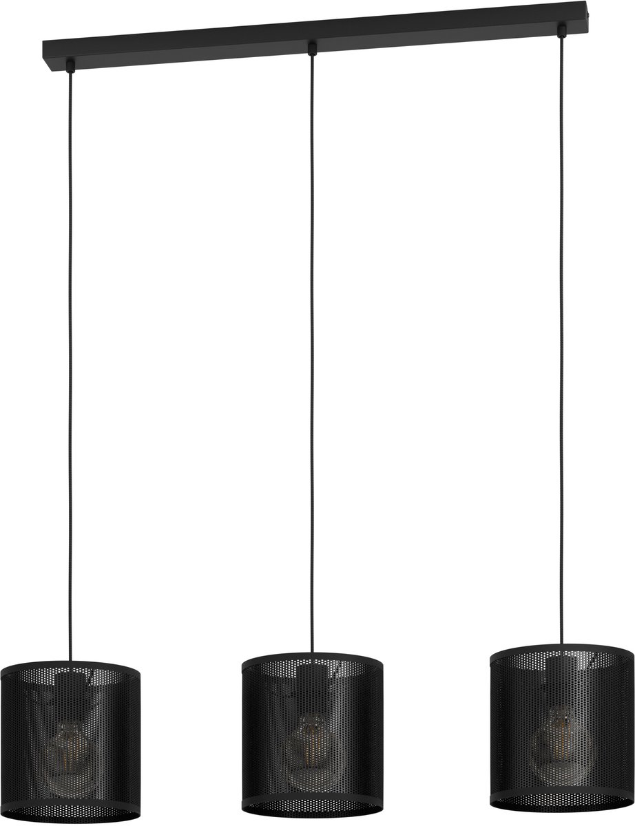 EGLO Manby Hanglamp - E27 - 90 cm - Zwart - Staal