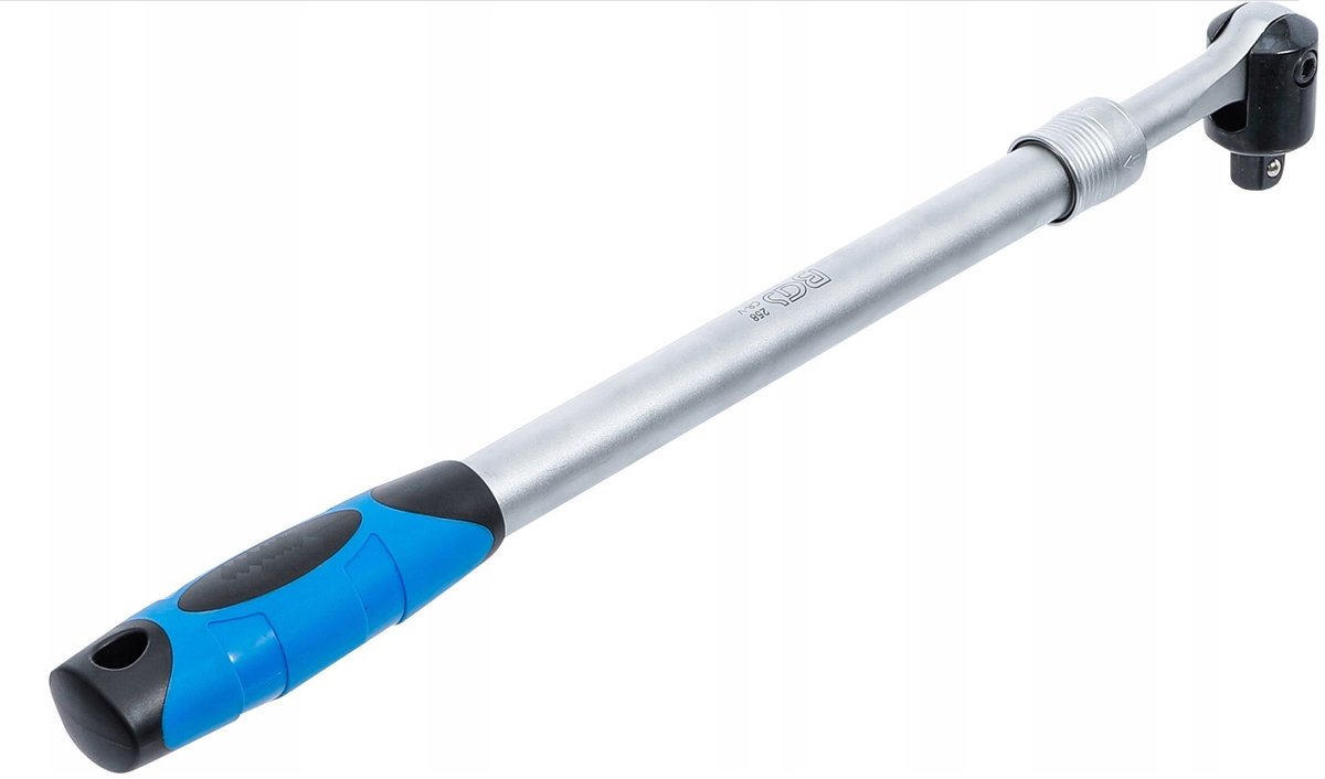 telescopische wringijzer 460 tot 610 mm - verlengstuk met kantel kop - 1/2 duims dopsleutel - satra