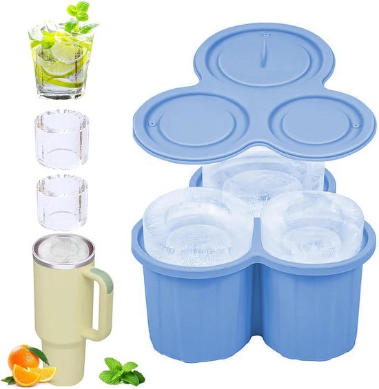 Stanley Cup Ijsvorm, Siliconen Ijsblokjesset Met Deksel Maken, 3 Holle Cilinder Ijsblokjesvormen, Accessoires Voor 30-40 Oz, Stanley Cup Ice Mold Huishoudelijke Ice Making Siliconen Ice Grid