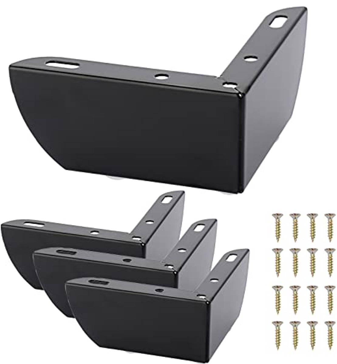 Meubelpoten Set van 4 - Stalen Driehoekige Poten voor Tafel en Stoelen - Eenvoudige Montage, Zwart