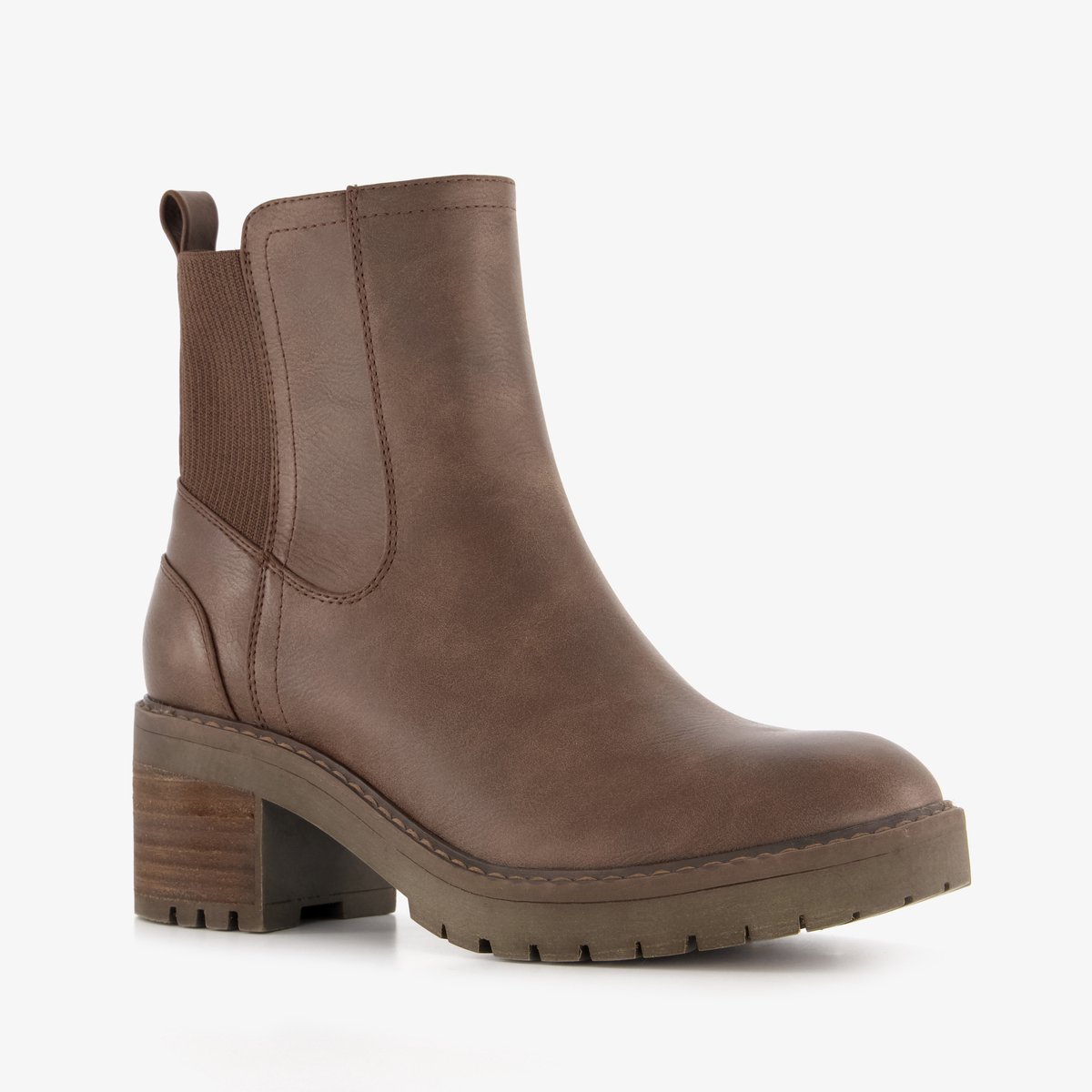 Blue Box dames Chelsea boots met hak bruin - Maat 37