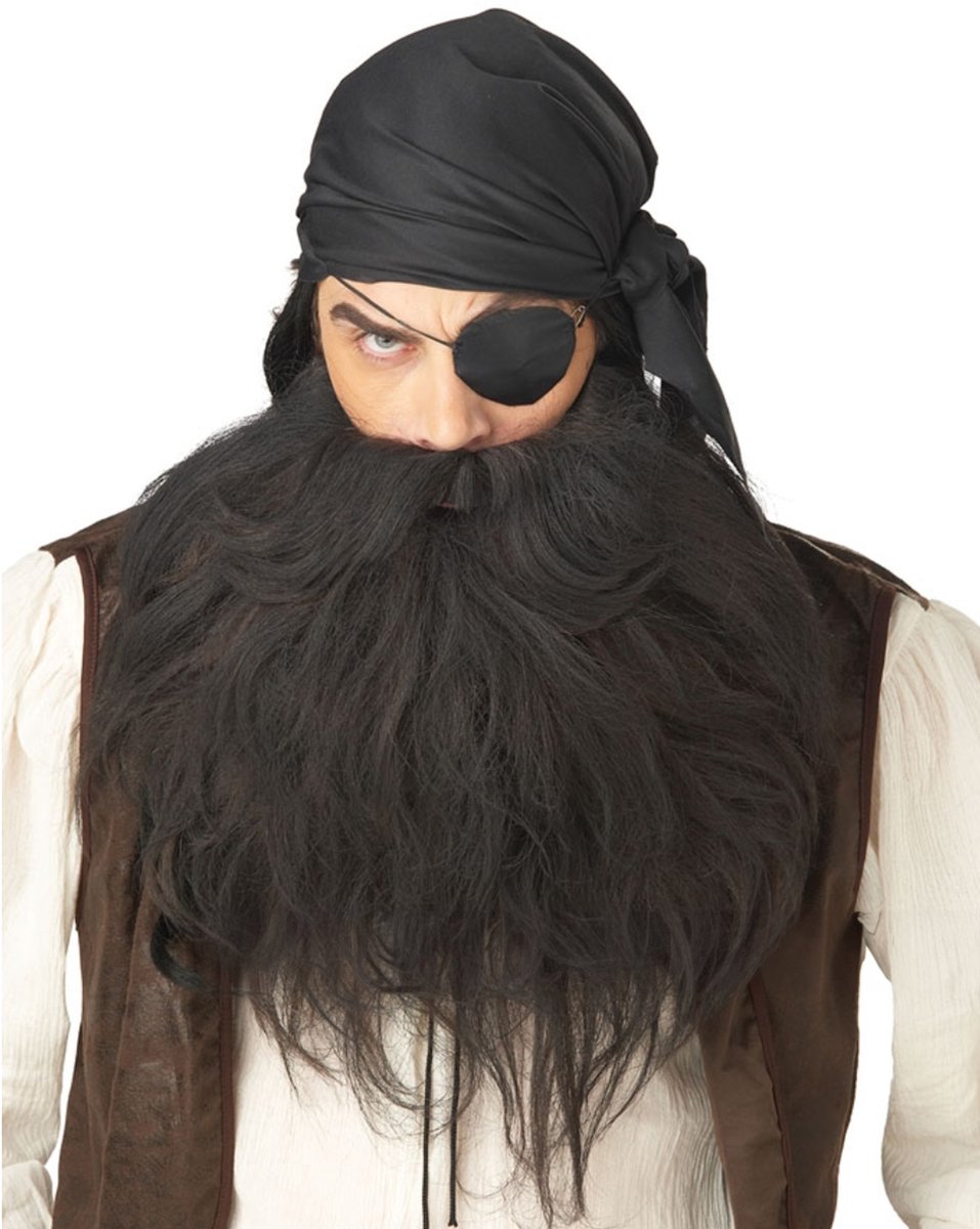 Vegaoo - Zwarte piratenbaard en snor