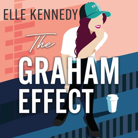 Boekomslag: "The Graham Effect" van Elle Kennedy, met een vrouw in pet en witte T-shirt.
