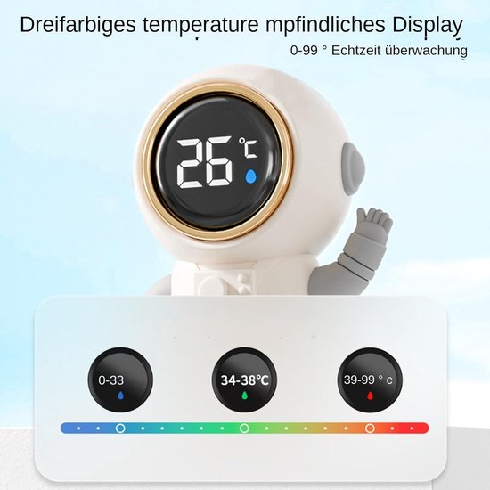 Digitale badwaterthermometer - Kindvriendelijke thermometer voor temperatuurregeling, drijvende meethulp met LED-display - Badkamerveiligheid voor pasgeborenen en peuters, ook als kamerthermometer van Merkloos — afbeelding 2