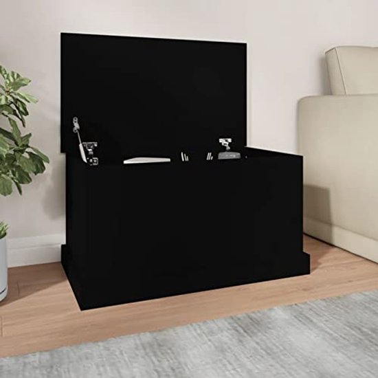 Homgoday Kist met deksel, houten kist, opbergkast, opbergkast voor hal, slaapkamer, woonkamer, wit, 70 x 40 x 38 cm, houtmateriaal