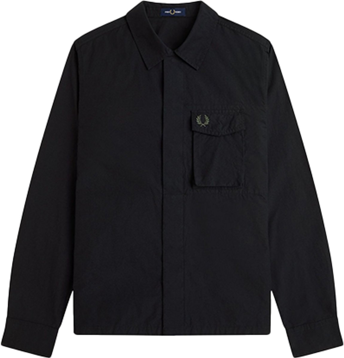 Fred Perry Poplin Overshirt Zwart