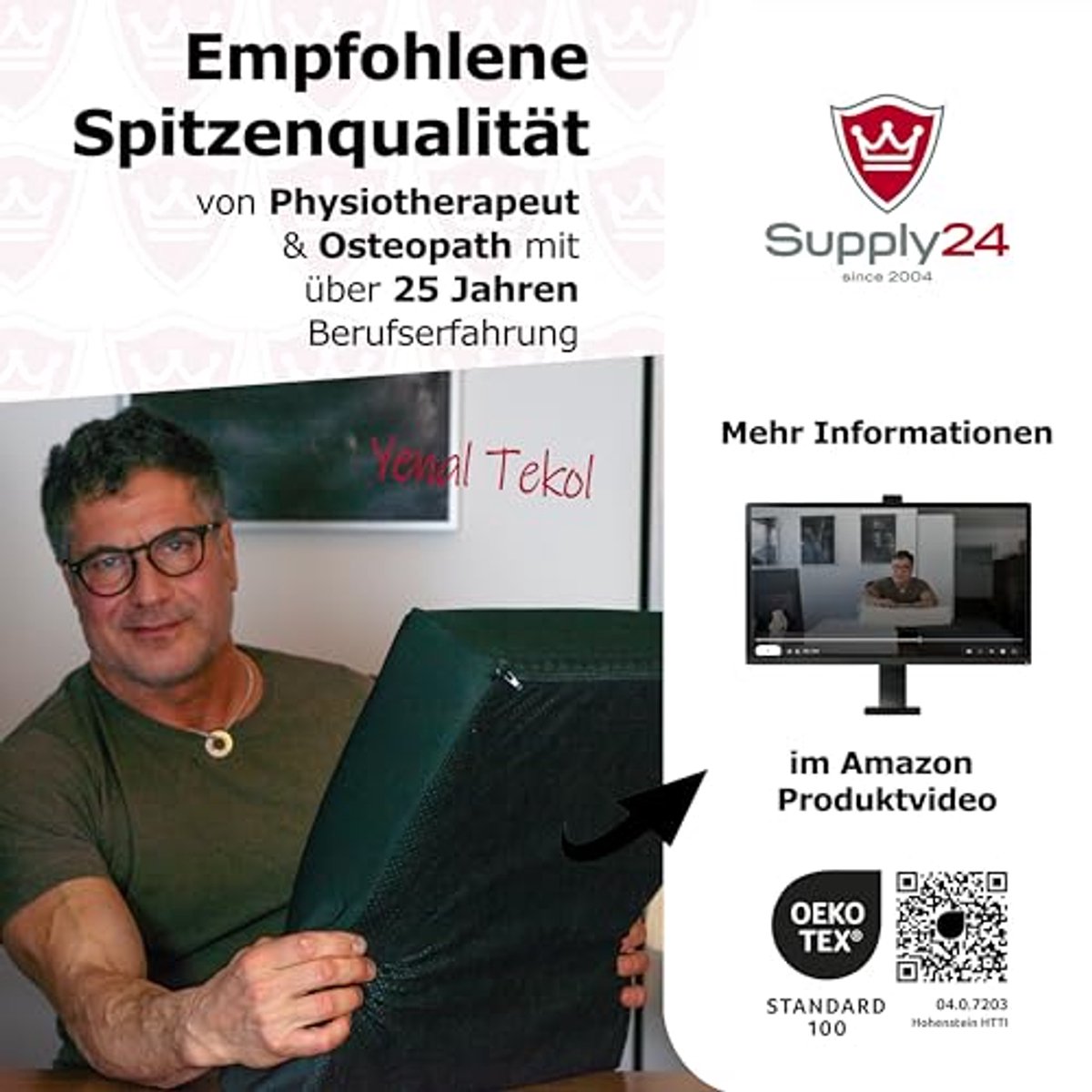 Anti-decubitus Gel Foam Zitkussen 52x45x10 cm - Zwart Rugkussen voor Bureaustoel, Rolstoel en Auto