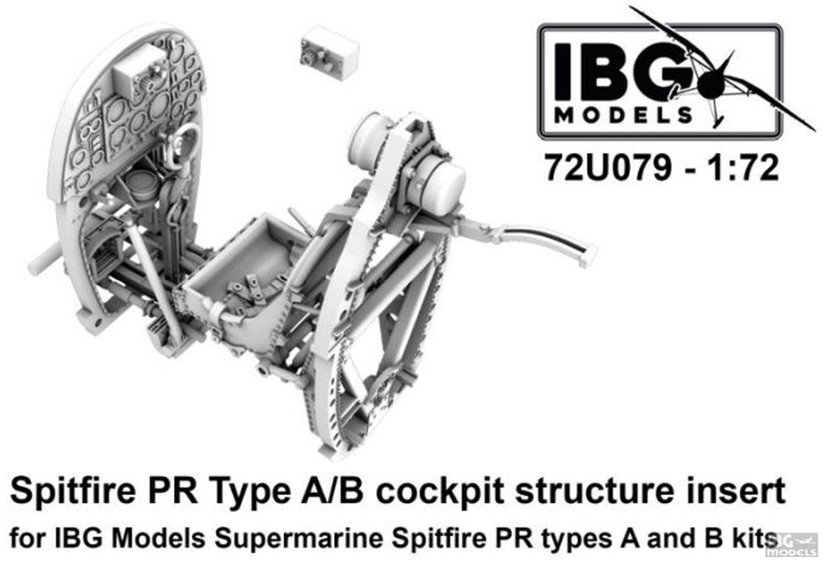 IBG Models Modelbouwpakket - 72U079 Supermarine Spitfire PR Type A/B Cockpit voor IBG Modellen - Detailset Resin onderdeel - 1:72 - Modelbouw