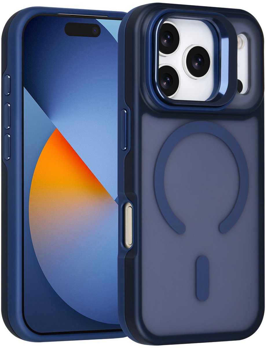 TUNIQ Back cover voor iPhone 17 Pro - MagSafe - Met Camerastand - Blauw