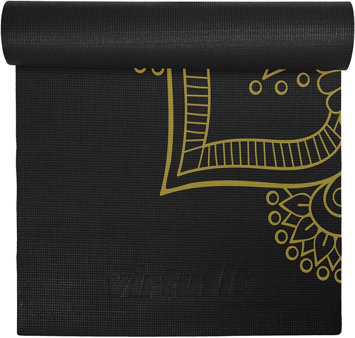 VirtuFit Premium Yogamat - 183 x 61 x 0.4 cm - Onyx Black Mandala