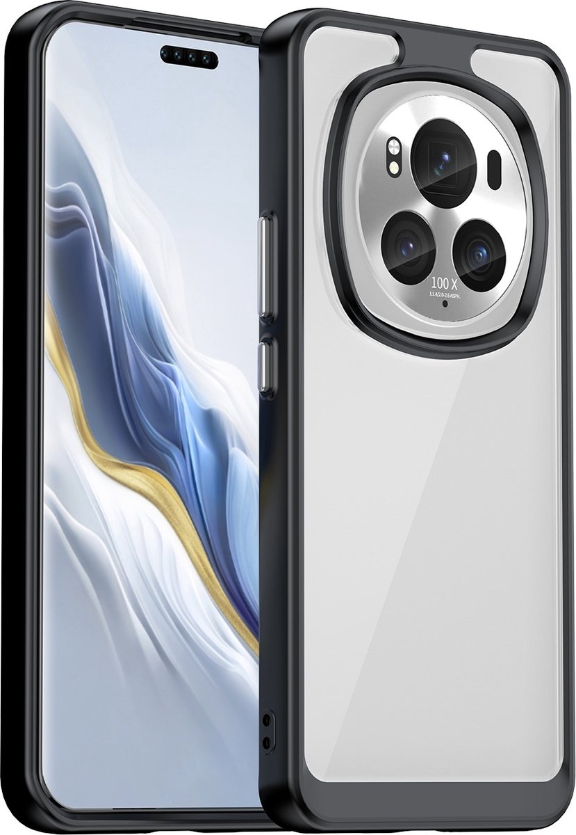 Hoesje geschikt voor HONOR Magic6 Pro - Phonesta Acrylic Hybrid Back Cover - Zwart