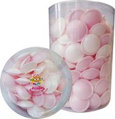Lollywood Zure Ufo's roze-wit - 250 stuks - eetpapier -hosties roze 325g - geboorte