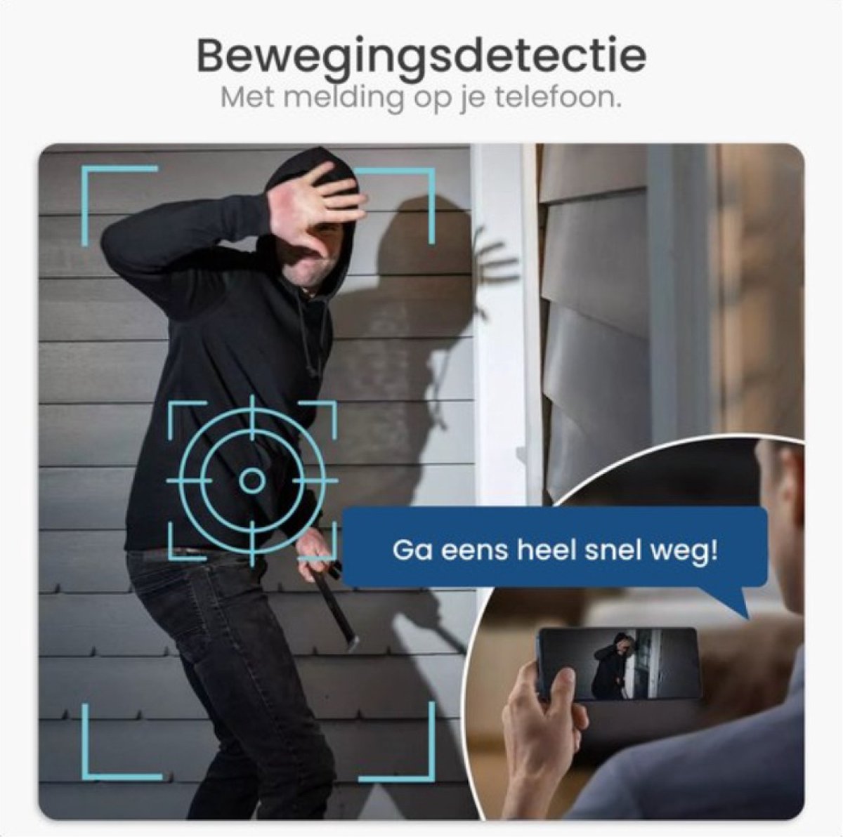 Gologi Premium Outdoorcamera - Buitencamera met Nachtzicht - Beveiligingscamera - Security Camera - 4MP - IP Camera - Geluid en Bewegingsdetectie - Met Kabel - Met Wifi en App - Wit – foto 4