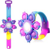 Cliste NOUVEAU Fidget Toys - Bracelet rotatif Fidget Push avec sangle réglable et lumière - Jouets bracelet sensoriel à Bubble - Fidget spinner - Jouets sensoriel - Bébé - Jouets de bain - Jouets - Spinner de bain - Enfants!