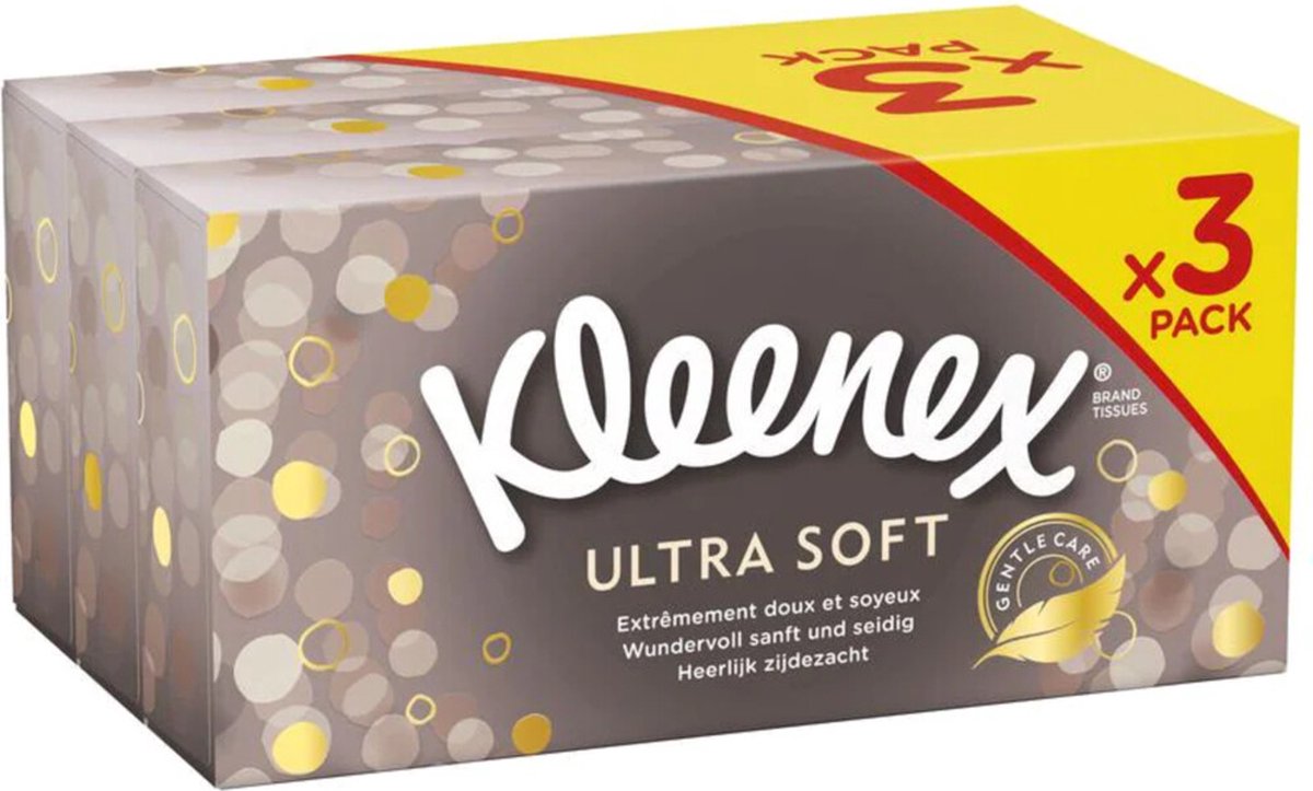 Goedkoopste Kleenex Tissues Ultra Soft 3 x 64 = 192 stuks