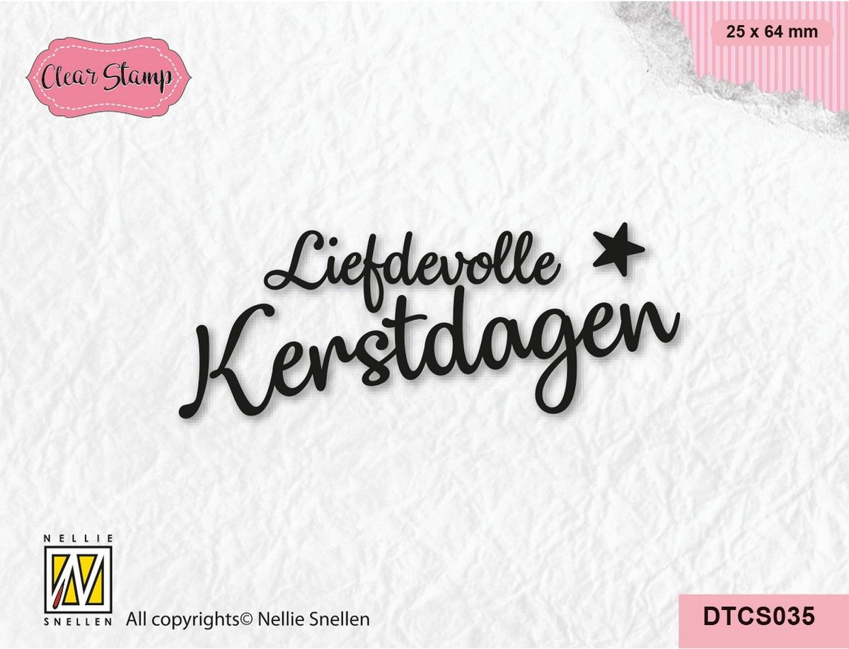 DTCS035 Nellie Snellen Clearstamp Xmas dutch - stempel tekst nederlands Kerstmis - Liefdevolle kerstdagen