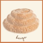 Puffin Donut Dog Bed - Cat Bed - Dog Bed - Fluffy - Beige - Large