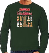 Bellatio Decorations foute kersttrui/sweater heren - All I want for Christmas - groen - piemel/penis S