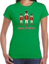 Bellatio Decorations fout kersttrui t-shirt dames - Notenkrakers - groen - piemel/penis L