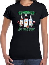 Bellatio Decorations fout kersttrui t-shirt dames - IJskoud bier - zwart - Christmas beer L