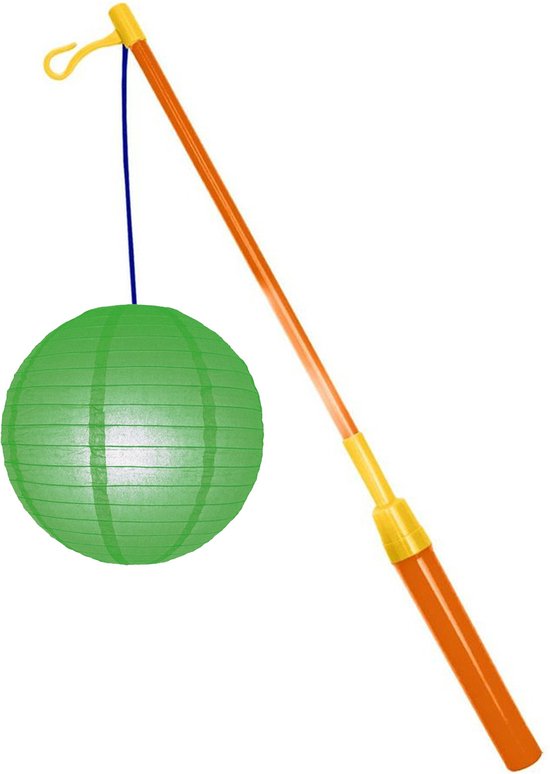 Bâton de lanterne 39 cm - avec lanterne - vert - D25 cm - Sint Maarten