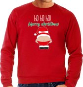 Bellatio Decorations foute kersttrui/sweater heren - Kerstman - rood - Merry Christmas XXL