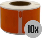 DULA Dymo Compatible labels - Oranje - 99010 - S0722370 - Adresetiketten - 10 rollen - 28 x 89 mm - 130 labels per rol