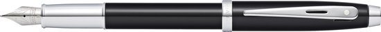 Sheaffer vulpen 100 - E9338 - M - Glossy black lacquer chrome plated - SF-E0933853