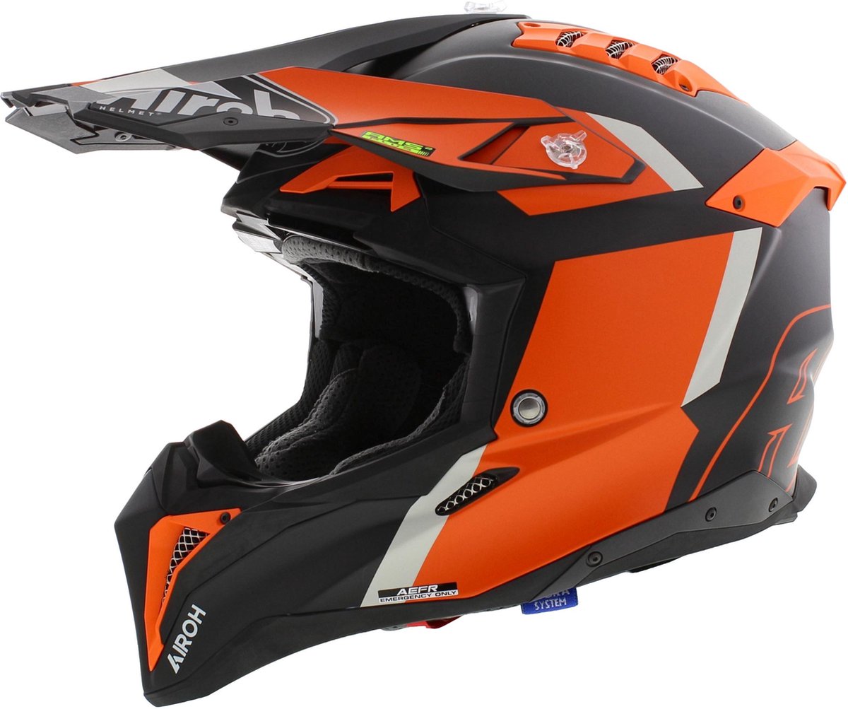 Airoh Helm Aviator 3 AMS² Glory mat zwart oranje S