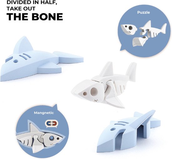Halftoys Diorama - White Shark - Magnetisch speelgoed - Witte haai