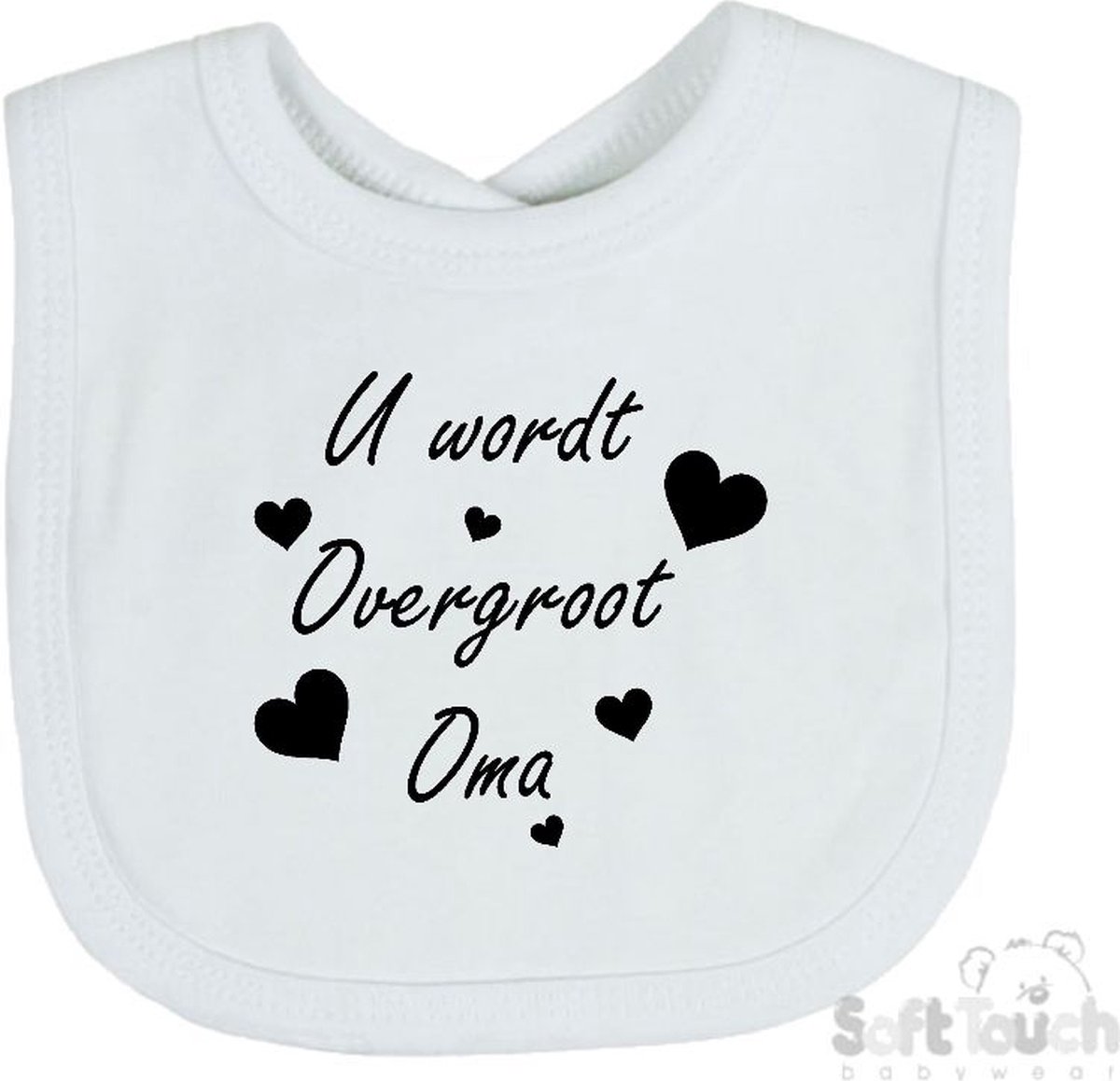 Goedkoopste Soft Touch Slabber U wordt overgroot oma Unisex Katoen Wit/zwart Maat 33x22 Cm Zwangerschap aankondigen - Bekendmaking zwangerschap - Zwangerschapsaankondiging